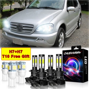 Para For Mercedes-Benz ML350 2003-2015 4x H7 LED faro de luz baja alta bombilla - Picture 1 of 8