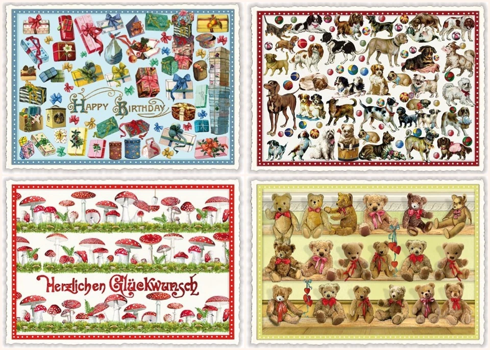 EDITION TAUSENDSCHÖN*Postkarte*Glitzer*Hunde*Teddys*Pilze*Geschenk&Geburtstag*A6 - Image 1 of 1