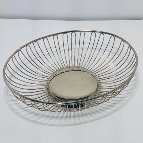 Vintage 11-Inch Silver Plate Bread Basket or Decorative Basket Cover