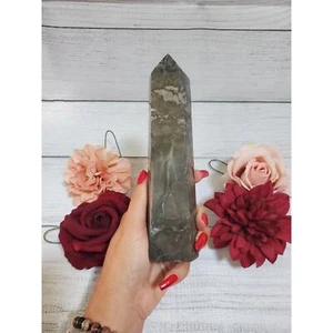 8" Natural Volcanic Agate Crystal Tower (w14) - Picture 1 of 7