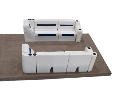 Wise DLX Front Bench & Leanback Pontoon Furniture Set - Marble / Reef Stone - Изображение 1 из 4