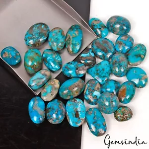 28 Persian Turquoise Neyshabur Cabochon Lot Not Stabilized, %100 Natural 18-33mm - Picture 1 of 5