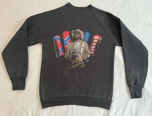 Vintage Hank Williams Jr Sweatshirt Fruit Of The Loom M - Picture 1 of 20