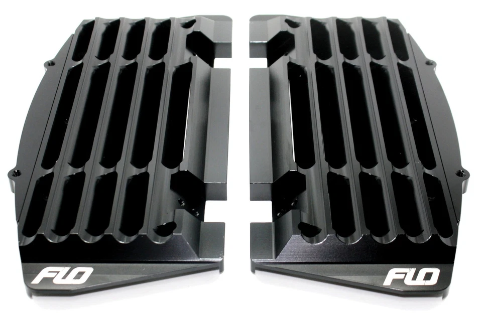 FlM. High Flow Radiator Braces Black For Yamaha YZ125 YZ250 FLO 753-2BLK - Image 1 of 2