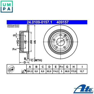 2x BRAKE DISC 24.0109-0157.1 FOR NISSAN QASHQAI/+2/II/SUV/Wagon TSURA/VII 1.6L - Image 1 of 4