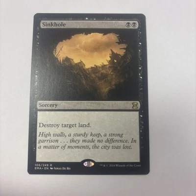 Sinkhole LP Eternal Masters English MTG 106 / 249 Black Sorcery Destroy Any Land - Image 1 of 4