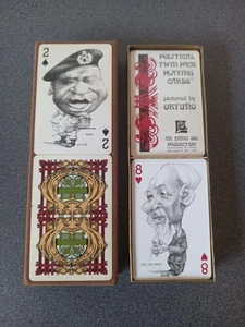 Vintage Political Playing Cards Ortuno/Erric Sto - 2 Games Caricature Cards 1973 - Picture 1 of 18