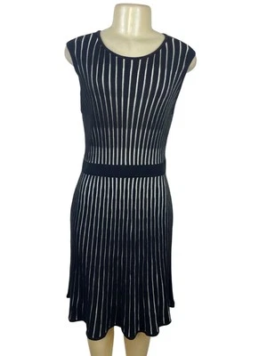 Calvin Klein Black & White Sleeveless Striped Knit Dress Women’s Size M - Image 1 of 4