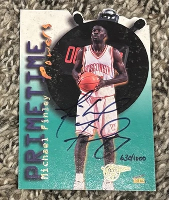 Michael Finley 1996 Signature Rookies Primetime Powers Auto #630/1000 Wisconsin - Image 1 of 2