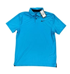 NEW Nike Dri-Fit Tour Solid Golf Polo Shirt Blue SAMPLE Mens Size M DR5298-416 - Picture 1 of 6