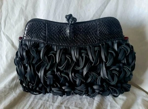 Bolso sin asas de piel de serpiente Katherine Kwei edición limitada anudado para mujer - Imagen 1 de 15