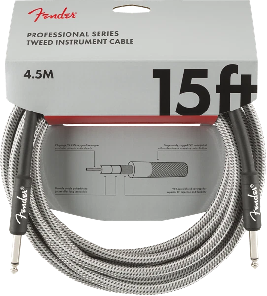 Cable de Instrumento Fender Serie Profesional, 15', Tweed Blanco Foto 1 de 1