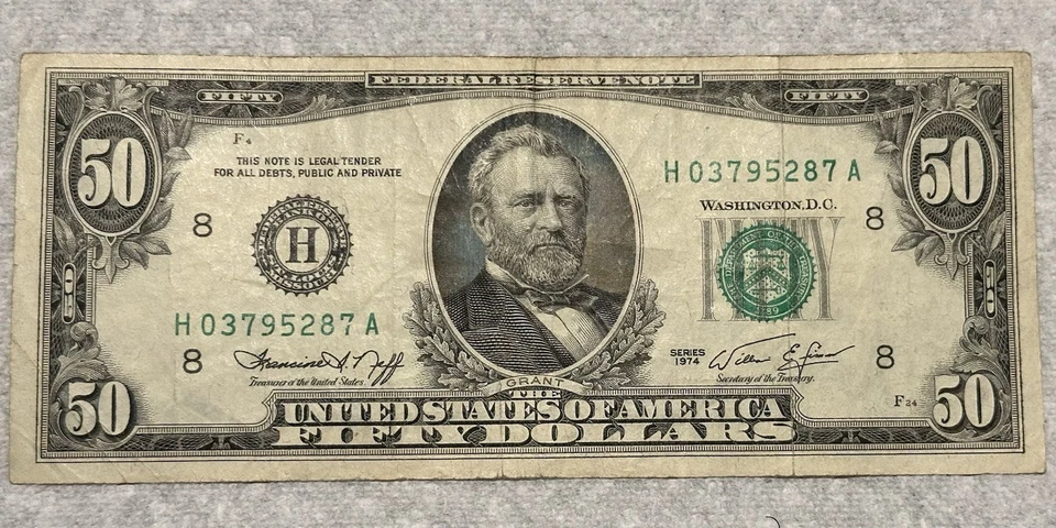 50 Dollars Bill. Series 1974 - Image 1 of 2