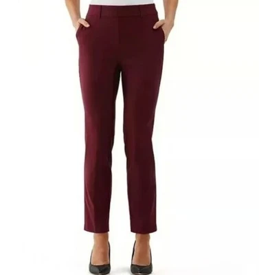 Rafaella Women's Pants 16 Pull-On Stretch Pant Wine Straight Leg Pants Size 16 - Image 1 of 4