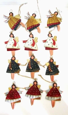 12 ангелов прессованная олово рождественский подарок ярлык галстук на украшения вручную 4 стиля - Изображение 1 из 4