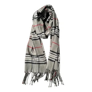 100% Cashmere Made In Scotland Scarf Plaid Classic Fringe Multicolor  - Picture 1 of 6