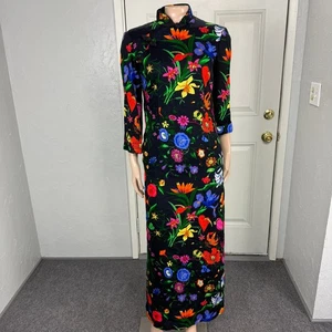Vestido para mujer vintage años 60 70 floral algodón corteza hawaiano Qupao asiático V16 - Imagen 1 de 7