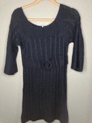 VESTIDO SUÉTER DE PUNTO CON CABLE DEREK HEART MUJER TALLA M En Azul Marino Foto 1 de 4