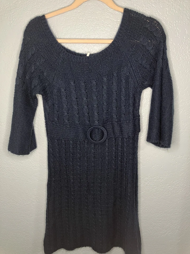 VESTIDO SUÉTER DE PUNTO CON CABLE DEREK HEART MUJER TALLA M En Azul Marino Foto 1 de 4