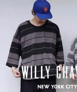 【WILLYCHAVARRIA】BUFFALO POCKET T-shirt Black Gray L size 3/4 Sleeve long T-shirt - Picture 1 of 12