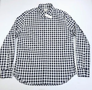 J. Crew Classic Stretch Size Medium Mens Black White Check Button Down Shirt NWT - Picture 1 of 12