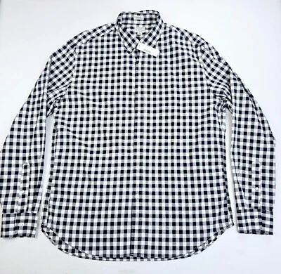 J. Crew Classic Stretch Size Medium Mens Black White Check Button Down Shirt NWT - Image 1 of 4