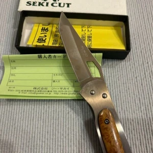 G Sakai SEKI CUT SC143 Folding Knife Darrel Ralph Flame Lock ATS-34 Used w/Box - Picture 1 of 7