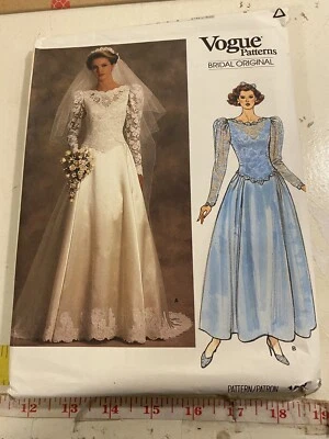 Vogue Bridal Pattern 1519 Original Wedding Gown Bride Dress  8 Designer Uncut - Image 1 of 2