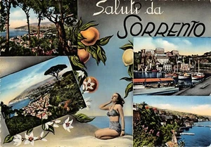 A5207) SALUTI DA SORRENTO VEDUTINE VIAGGIATA. NAPOLI PIN UP - Foto 1 di 2