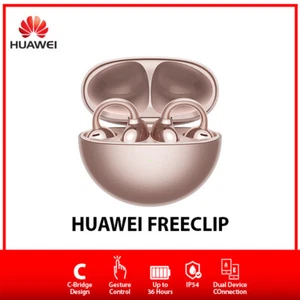Huawei FreeClip HD Calls C-bridge Design Open Ear Clip-on Earphone Earbuds -Gold - Picture 1 of 6