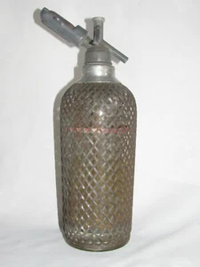ANCIENNE BOUTEILLE A EAU DE SELTZ SIPHON ANGLAIS GRILLAGE SPARKLETS - Picture 1 of 3