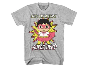 Ryan's World Not Your Average Super Hero Little Boys Kids T-Shirt Tee NWT - Picture 1 of 3
