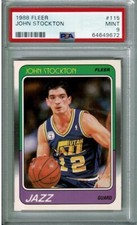 1988-89 Fleer Set-Break #115 John Stockton ROOKIE PSA 9 MINT UTAH JAZZ NEW GRADE