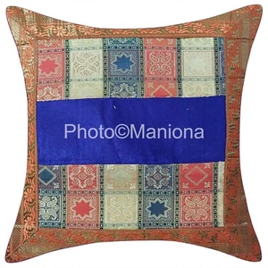 Funda de cojín decorativa de seda 3 piezas Banarsi, bohemia étnica india hecha a mano - Imagen 1 de 2