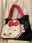 SANRIO Hello Kitty Large Black and Pink Satin Tote