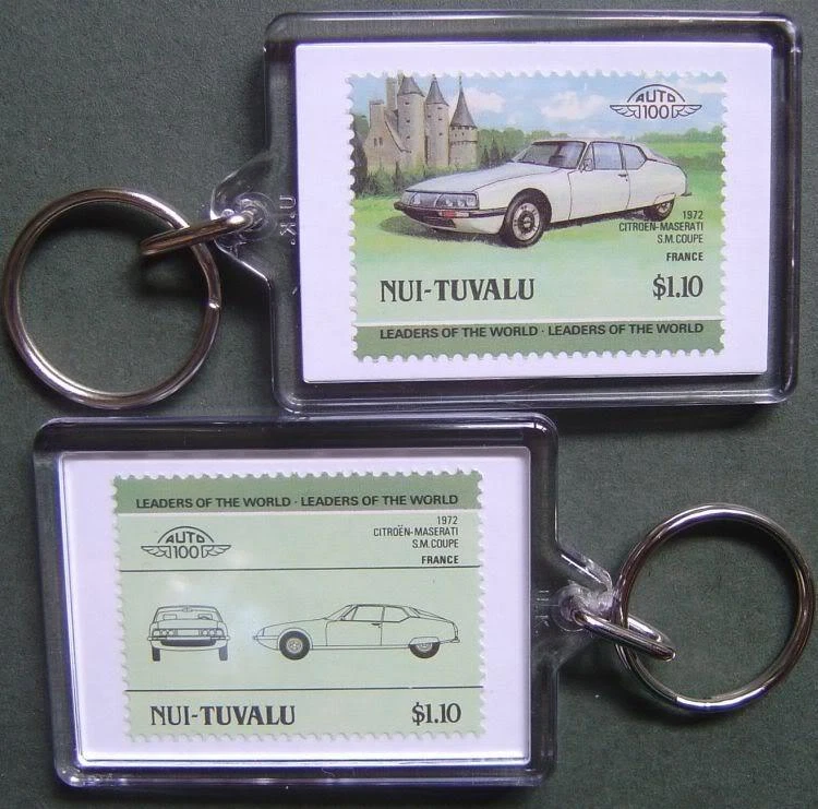 1972 Citroen Maserati SM Coupe Car Stamp Keyring (Auto 100 Automobile) - Immagine 1 di 1