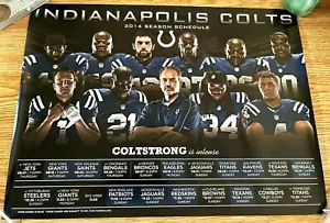 POSTER CALENDARIO INDIANAPOLIS COLTS 2014 MOLTO TAGLIENTE - REGGIE, MATHIS, LUCK, MCAFEE - Foto 1 di 1