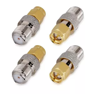 4x Set Connettore F Femmina a SMA Maschio (con pin) Adattatori presa F spina SMA - Zdjęcie 1 z 5