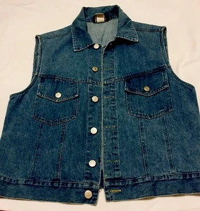 Chaleco vaquero para mujer Bentley Arbuckle dos bolsillos delanteros botones de metal plateado 12 - Imagen 1 de 9