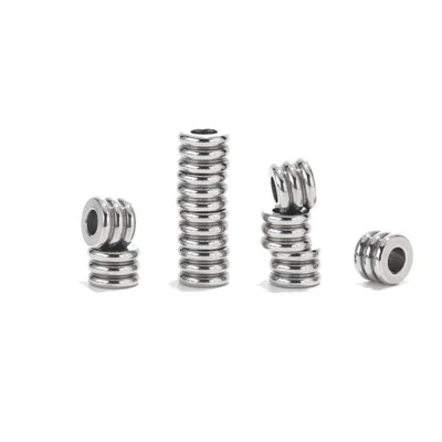 50pcs Stainless Steel Round Flat Spacer Beads Diy Jewelry Making Crafts 5.5mm - Image 1 of 4