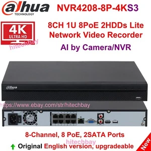 Dahua NVR4208-8P-4KS3 8CH 8PoE 2SATA 4K NVR 12MP Network Video Recorder AI SMD+ - Picture 1 of 5