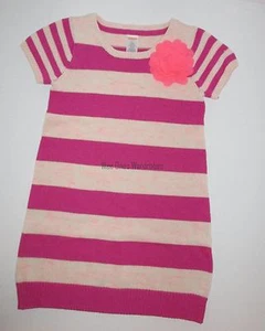 Gymboree Fairy Tale Forest Pink Striped Knit Rose Sweater Dress Girls 7 NEW NWT - Picture 1 of 1