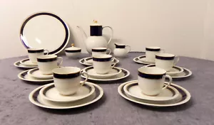 ARZBERG porzellan KOBALT mit Goldrand 28 tlg. Kaffee-/Teegeschirr - Bild 1 von 10