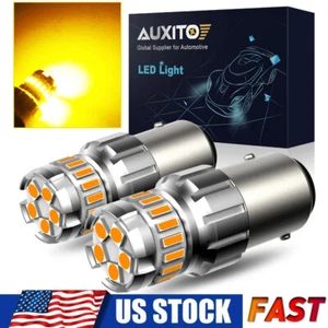 2x Amber 1157 LED Bulbs BAY15D 23SMD Turn Tail Brake Stop Backup Signal Light - Foto 1 di 12