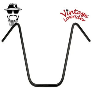 GENUINE VINTAGE LOWRIDER BICYCLE V APE 22" RISE STEEL HANDLEBAR 22.2MM IN BLACK - Picture 1 of 1
