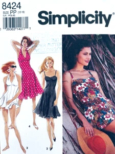 Simplicity Vintage Pattern 8424 Dress, Bathing Dress & Panties Sizes 12-18 UNCUT - Picture 1 of 3