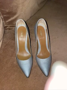 Fendi Metallic Silver Lizard Embossed Leather Pointed Toe Pumps Size 36 - Picture 1 of 6