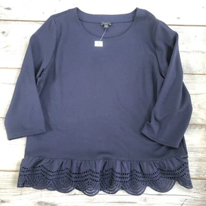 Ann Taylor LOFT Pullover Oberteil dunkelblau Poly-Mix Größe XL B37 - Bild 1 von 6