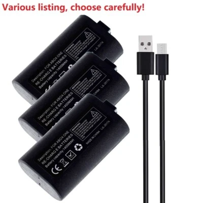 Rechargeable Battery For XBox One/ONE S X E Controller & Micro USB Charger Cable - Photo 1/4