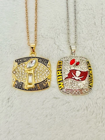 2 PCS Tampa Bay Buccaneers Tom Brady Championship Pendant Set, USA SHIP Cover